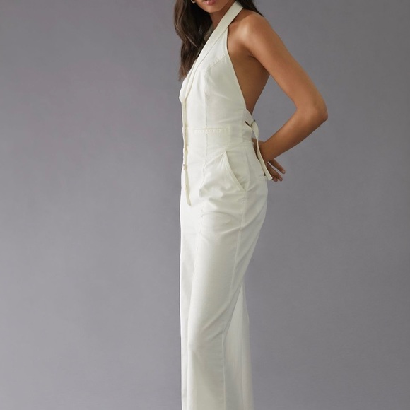 Anthropologie Vested Cotton Jumpsuit, Size 14 - Picture 4 of 6